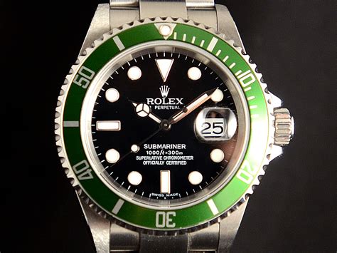 rolex submarine ghiera verde|Rolex oyster steel watch.